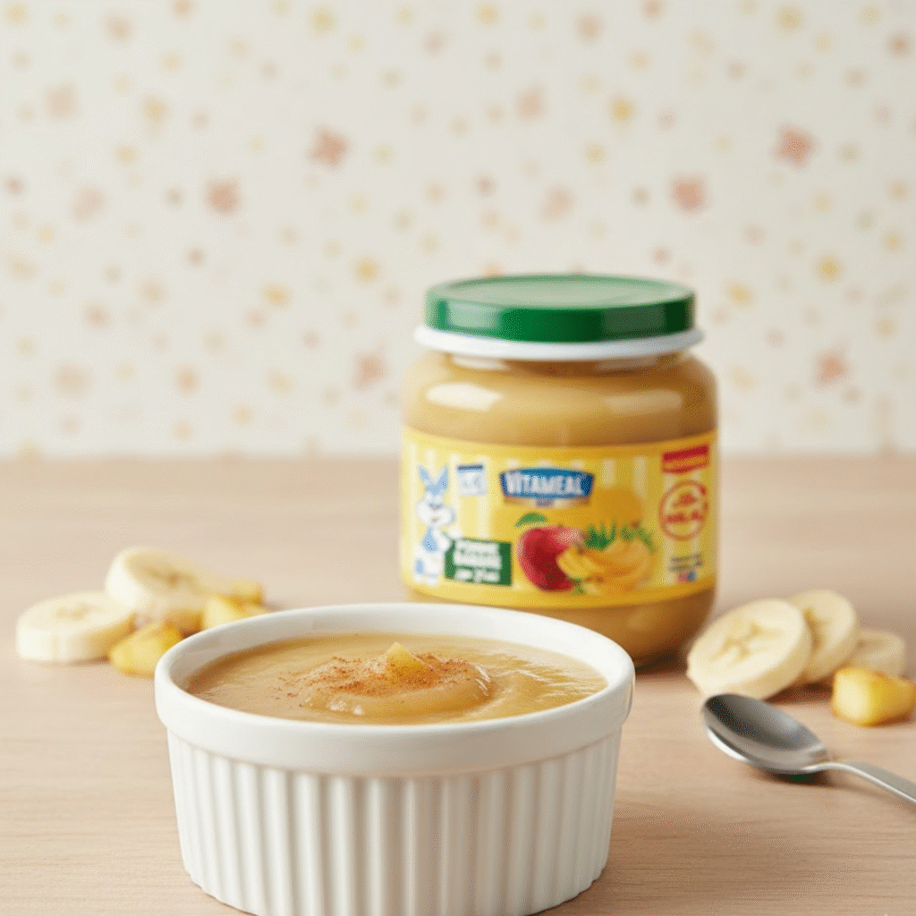 Pomme-banane au four à la cannelle