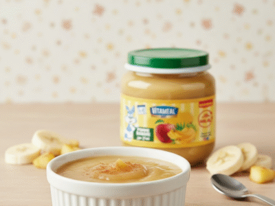 Pomme-banane au four à la cannelle