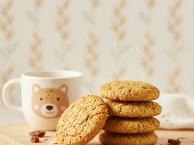 Biscuits aux flocons d’avoine sans lait, ni œufs